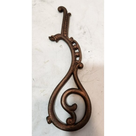 Vintage Cast Iron Coat Hooks And Lamp Finials 4 Pieces Unique Hooks 8" - Picture 3 of 16